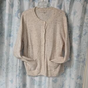 LOFT Beige Speckled Cardigan